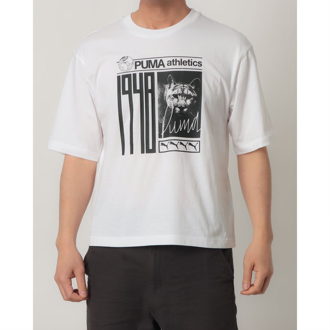 プーマ PUMA メンズ 半袖Tシャツ GRAPHIC フォトプリント Tシャツ_ 694058 （PUMA White） - ファッション ...