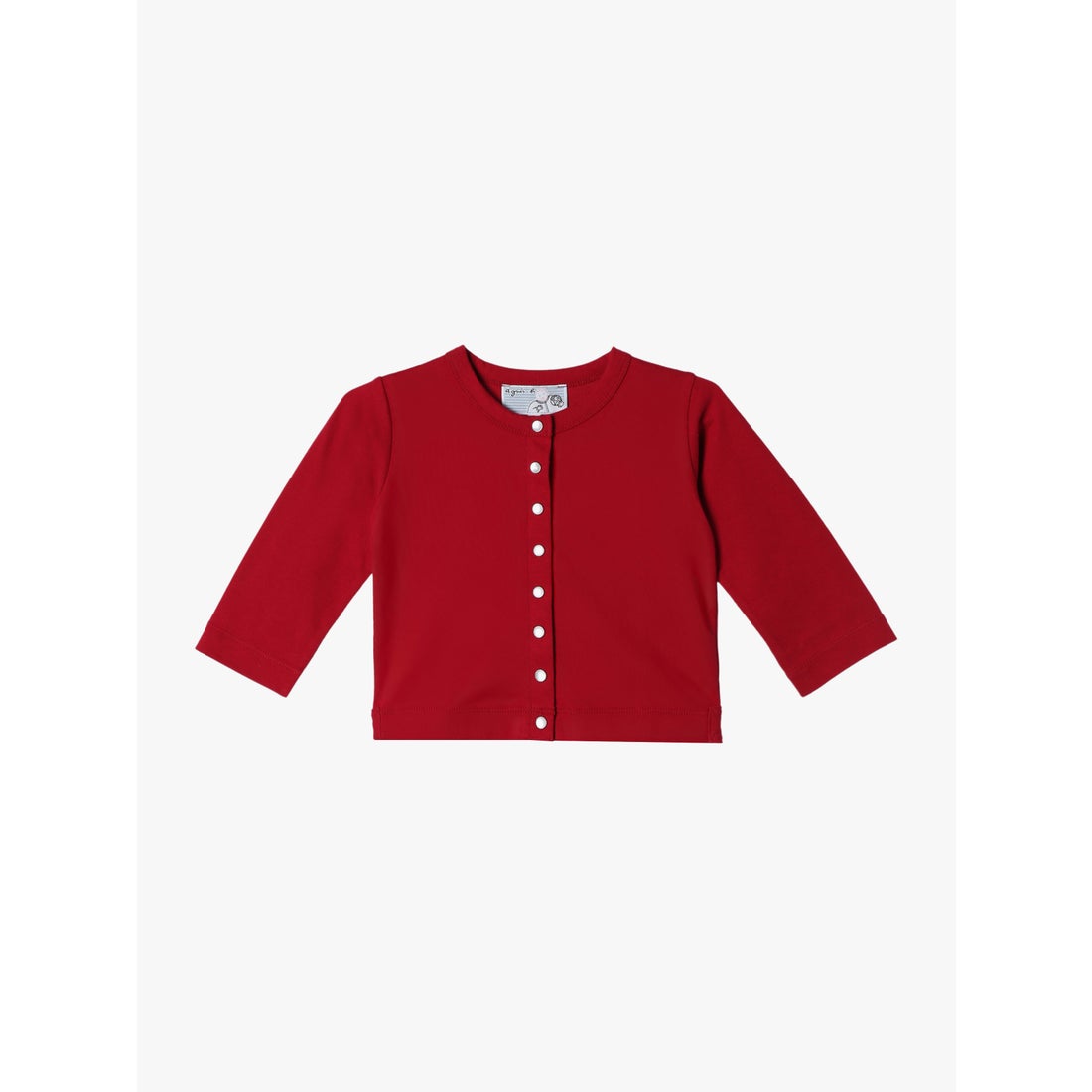 希少 イラストタグ agnes b. プレッションカーディガン レッド Mサイズ アニエスベー agnes b. ベビー コットン 長袖 カーディガン