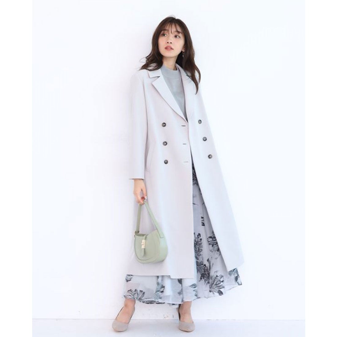 ジャスグリッティー JUSGLITTY バックボリュームダブル釦コート 