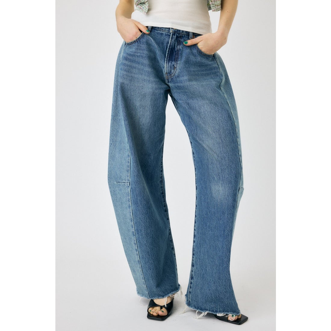 MOUSSY REMAKE WIDE STRAIGHT L/BLU1 -靴＆ファッション通販 ロコンド 