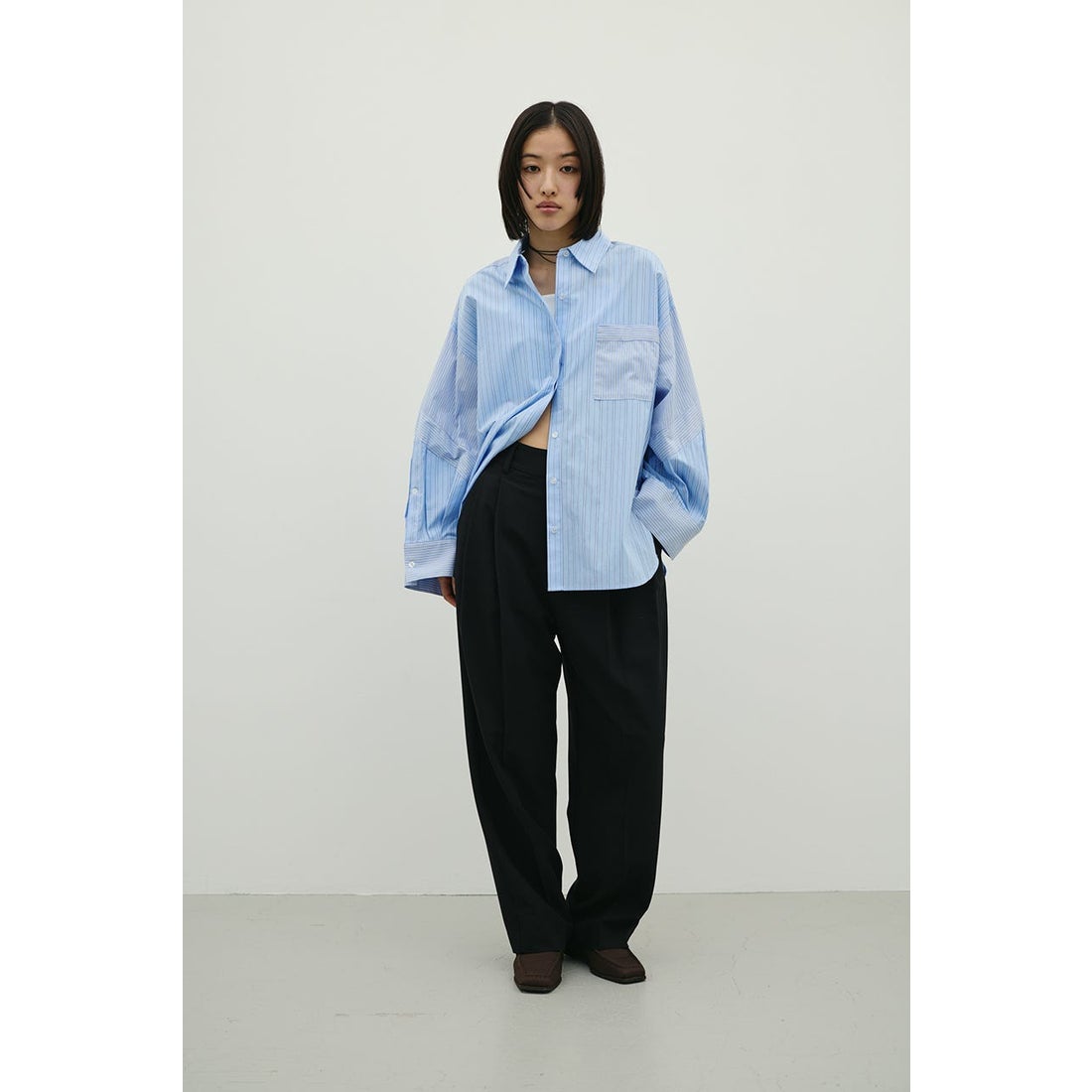 STYLEMIXER パネルオーバーシャツ 柄BLU5 -靴＆ファッション通販 