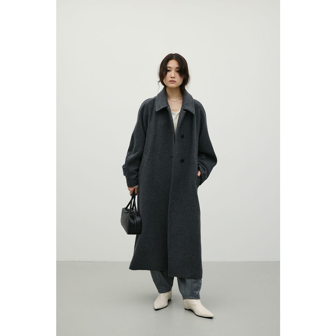 STYLEMIXER 2WAYウールロングコート GRY -靴＆ファッション通販
