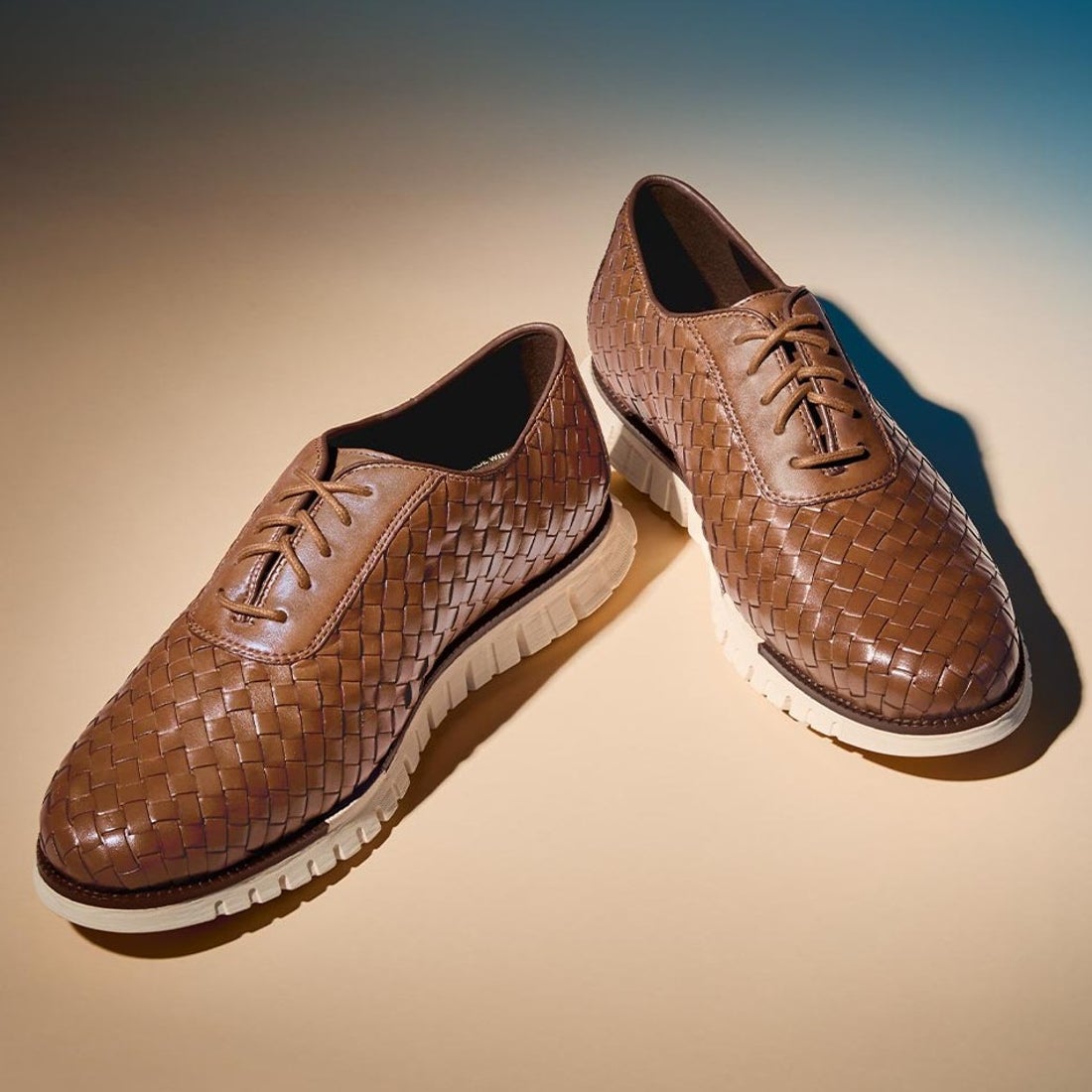 コール ハーン COLE HAAN ゼログランド リマスタード ウーヴン オックスフォード mens （ブリティッシュタン/ダーク ナチュラル ...