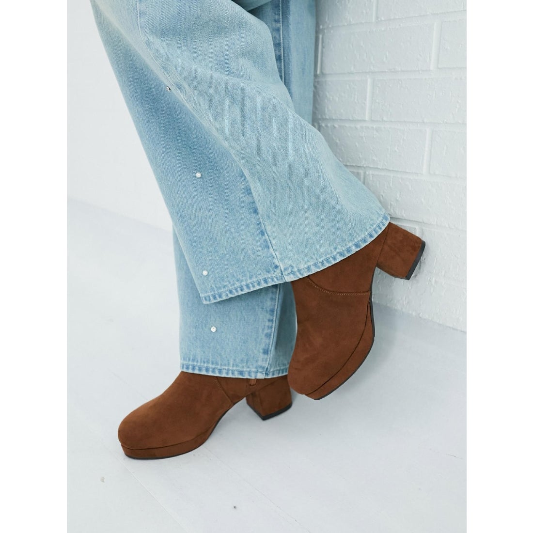 マジェスティックレゴン MAJESTIC LEGON フカフカヒールストレッチブーツ （ブラウン） - ファッション通販 d fashion