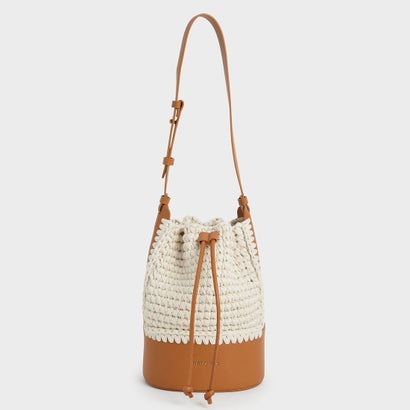 
         クロシェ ドローストリングバケツバッグ / Crochet Drawstring Bucket Bag （Cognac）