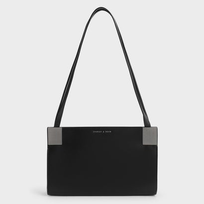 
         レザー レクタンギュラーショルダーバッグ / Leather Rectangular Shoulder Bag （Black）