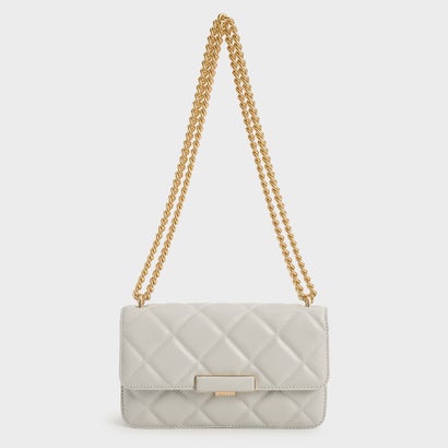 【2021 WINTER】キルテッドレザーチェーンハンドルバッグ / Quilted Leather Chain-Handle Bag （Chalk）