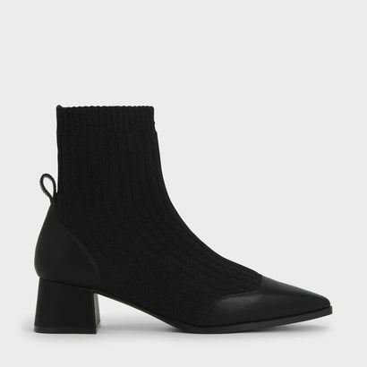 
         【再入荷】ニットアンクル ソックスブーツ / Knit Ankle Sock Boots （Black）
