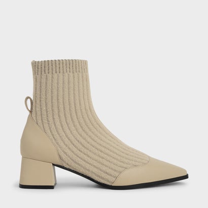 
         【再入荷】ニットアンクル ソックスブーツ / Knit Ankle Sock Boots （Beige）