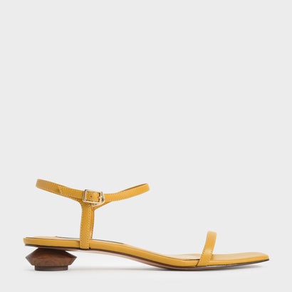ジオメトリックヒール アンクルストラップサンダル / Geometric Heel Ankle Strap Sandals （Mustard
