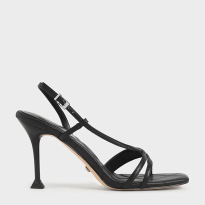 【2021 FALL】レザースカルプチャー ヒールサンダル / Leather Sculptural Heel Sandals （Black）
