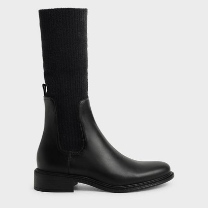 
         ニーハイ ニットソックスブーツ / Knee-High Knitted Sock Boots （Black）