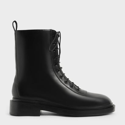 【2021 WINTER】レースアップ カーフブーツ / Lace-Up Calf Boots （Black）