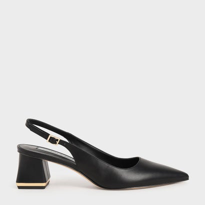 【2022 SPRING 新作】メタリックアクセント スリングバックパンプス / Metallic Accent Slingback Pumps （Black）
