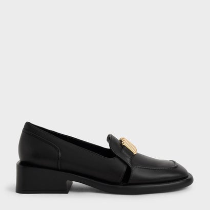 【2022 SPRING 新作】エンベリッシュド レザーローファー / Embellished Leather Loafers （Black）