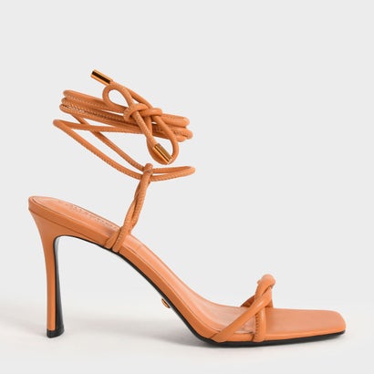 
         【2022 SUMMER 新作】レザーレースアップ ブレードヒールサンダル / Leather Lace-Up Blade Heel Sandals （Orange）