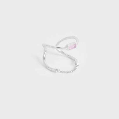 
         【2022 SUMMER 新作】クリスタルエンベリッシュド スカルプチャーリング / Crystal-Embellished Sculptural Ring （Lilac）