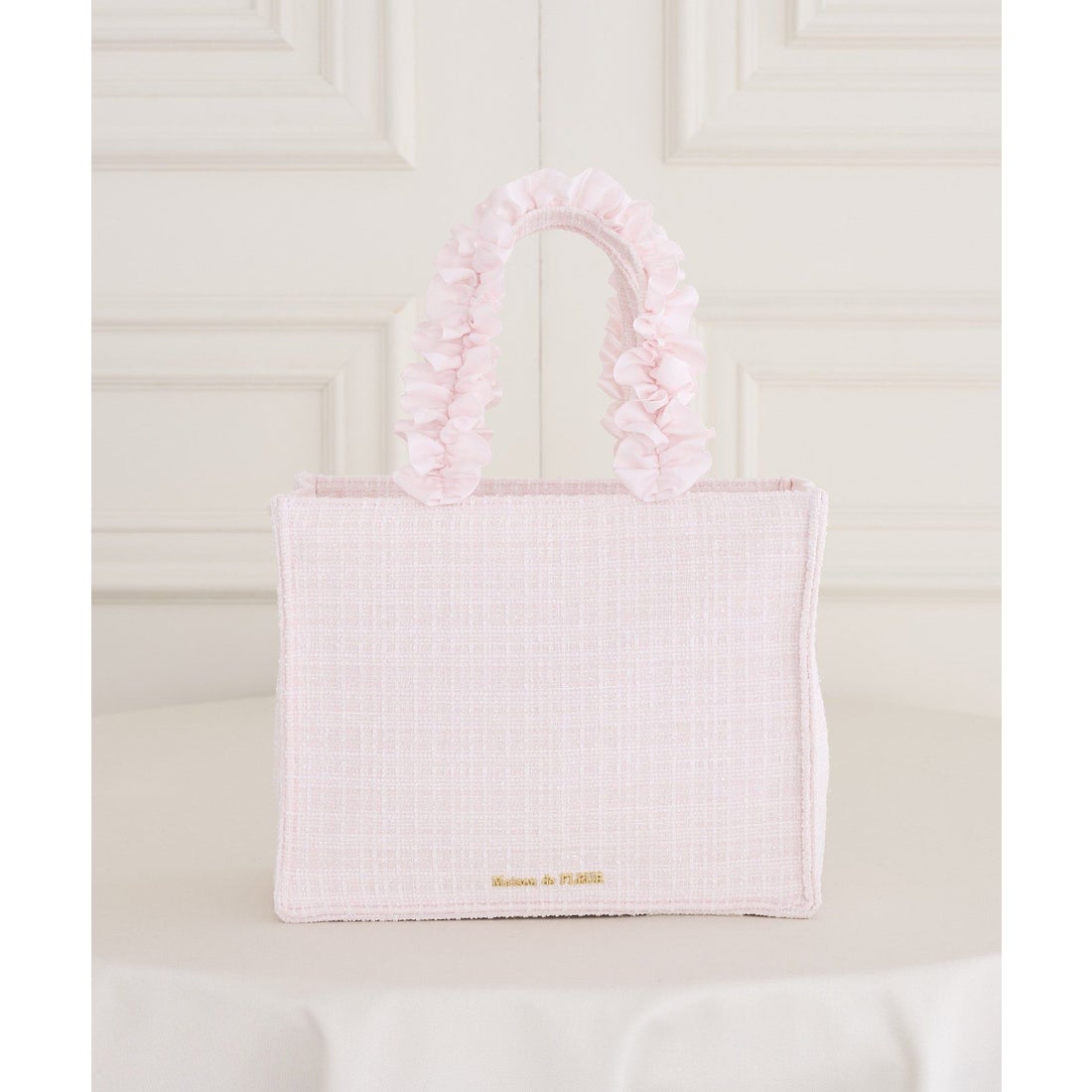 メゾン ド フルール Maison de FLEUR ツイードフリルハンドルスクエア 