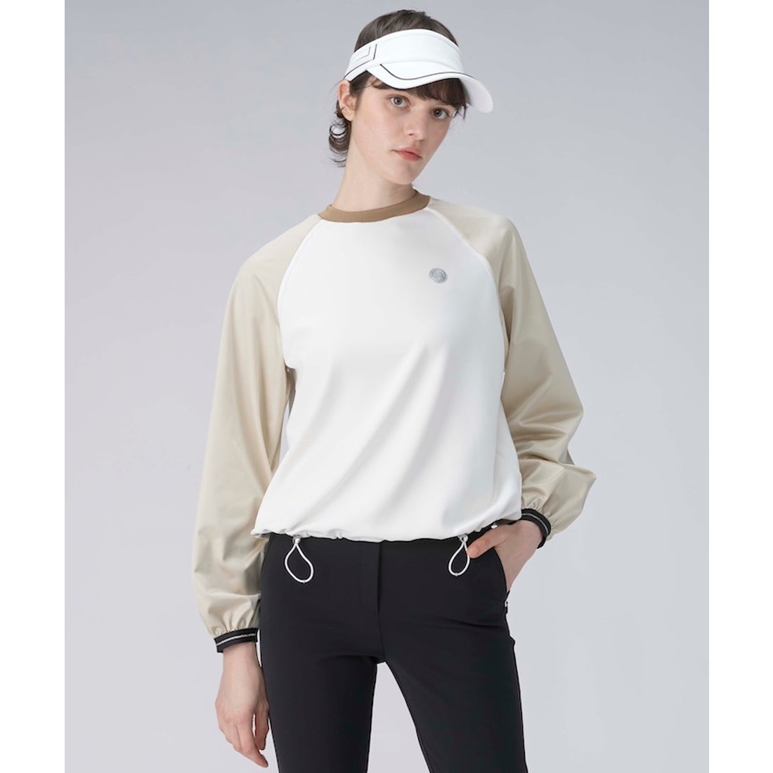 ランバン スポール LANVIN SPORT 異素材ブロッキングプルオーバーカットソー -デサントストア-DESCENTE STORE-