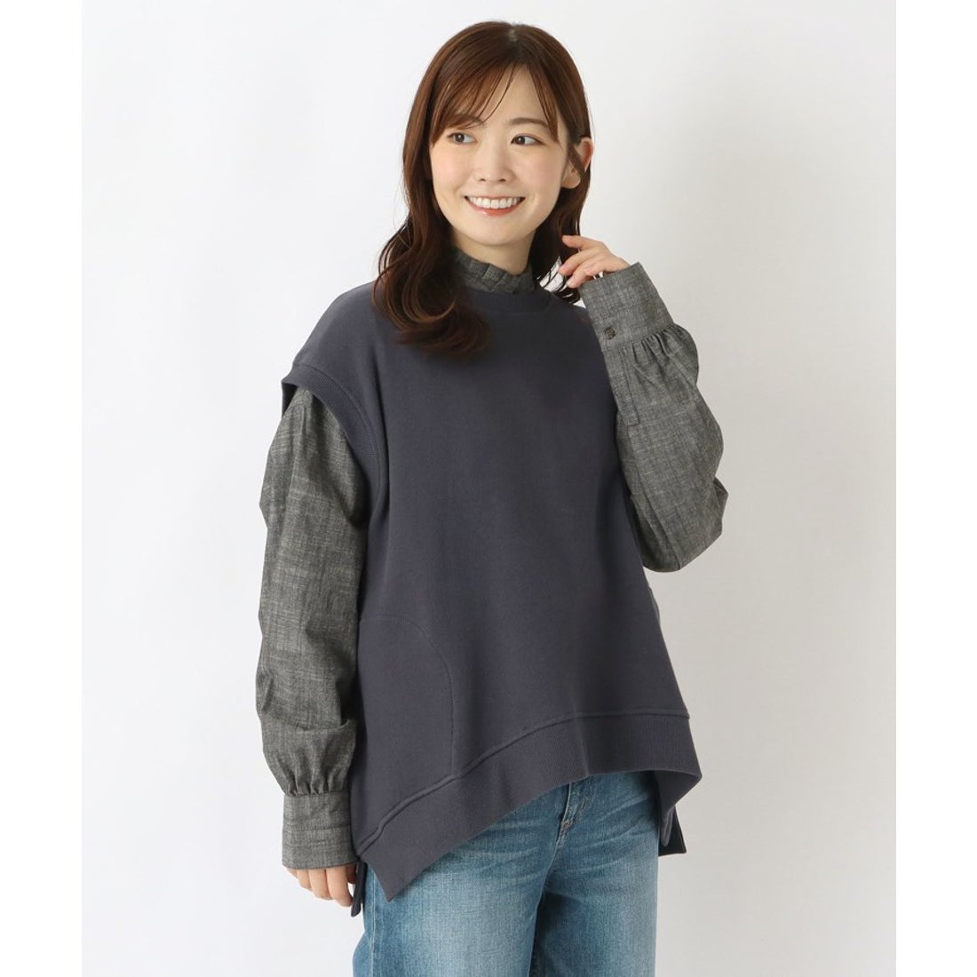 ワンズテラス one'sterrace コットン 裏毛ベスト （ネイビー(994)） - ファッション通販 MAGASEEK(マガシーク)