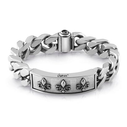
                        KNIGHT FLOWER 14mm Chain 4DC Frame Giglio Bracelet (Antique Silver) （AS）