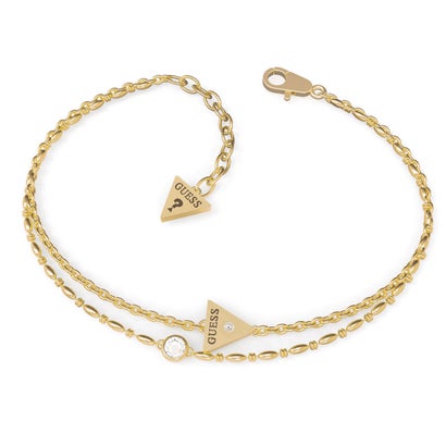 
                        MINIATURE Triangle & Crystal Charm Bracelet (GOLD) （GOLD）