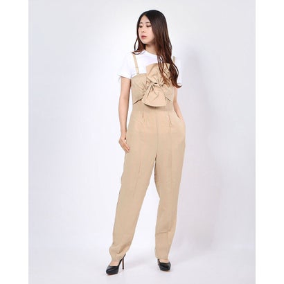 
                        Evelina Strapless Bow Jumpsuit （BEIGE STRIPED COMBO）