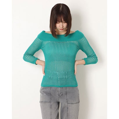 
                        Greta Off-Shoulder Cotton Blend Sweater （ROYAL JADE A821）