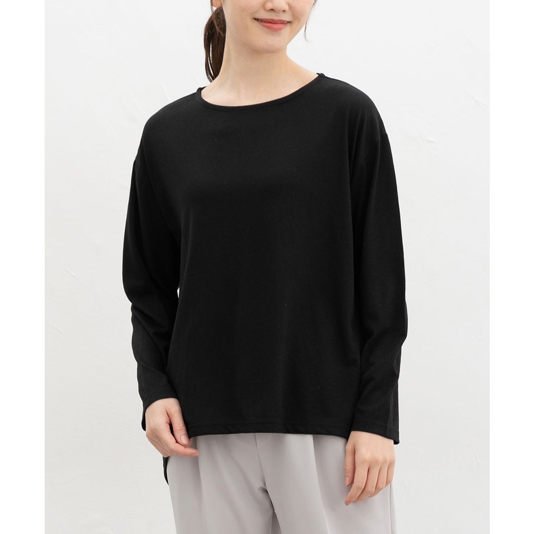 ハニーズ Honeys 後ろタックチュニックT トップス Tシャツ ロンT 長袖Tシャツ カットソー 長袖 チュニック タック コクーン ...