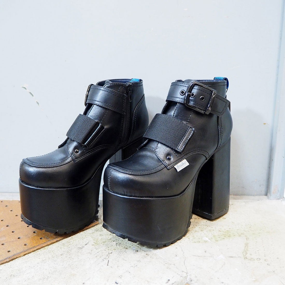 新品✨24cm ヨースケ 厚底 ショート ブーツ ブラック 黒