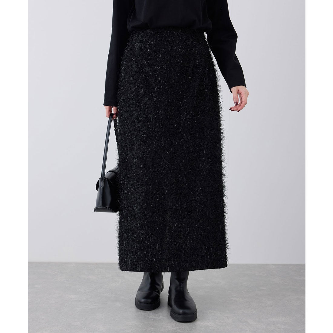 ロペピクニック ROPE' PICNIC フェザーラメロングスカート （ブラック（01）） -ファッション通販 FASHION WALKER