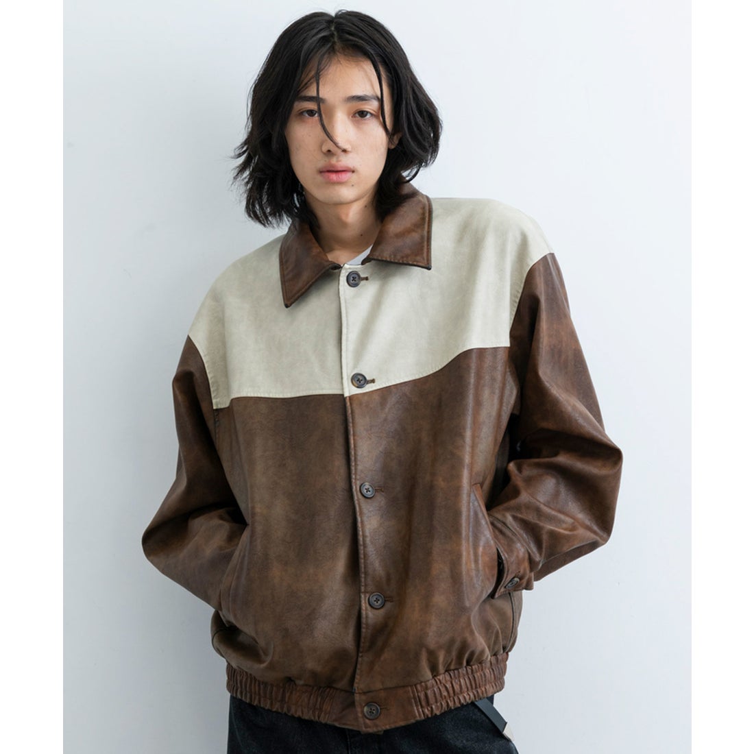 ジュンレッド JUNRed ヴィンテージウォッシュレザーバイカーブルゾン （ベージュ（27）） - ファッション通販 MAGASEEK(マガシーク)