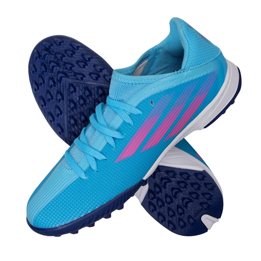 adidas アディダス エックス スピードフロー.3 TF ジュニア(ブルー×ピンク) GW7513  スカイラッシュ×チームショックピンク×フットウェアホワイト サッカー スパイク・シューズ -サッカーショップ【SWS】