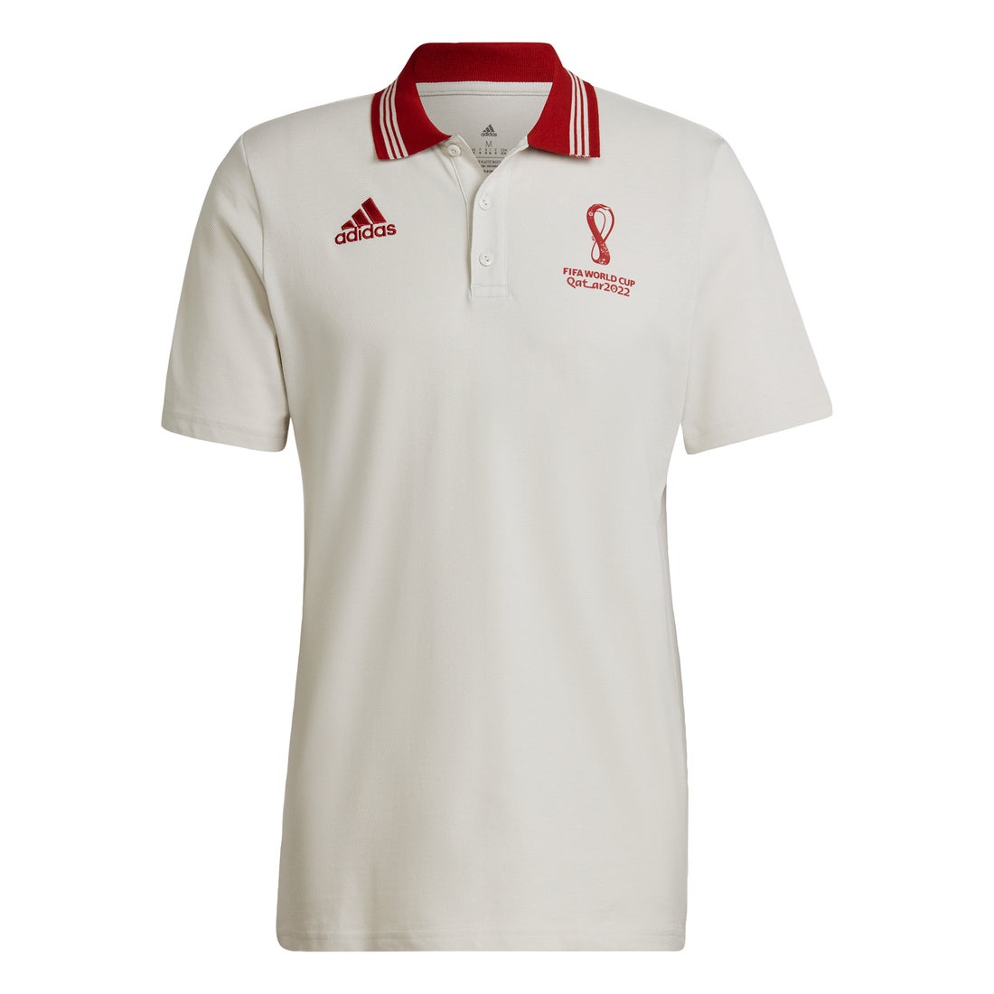 adidas アディダス WC 2022 オフィシャルエンブレム ポロ (ベージュ 