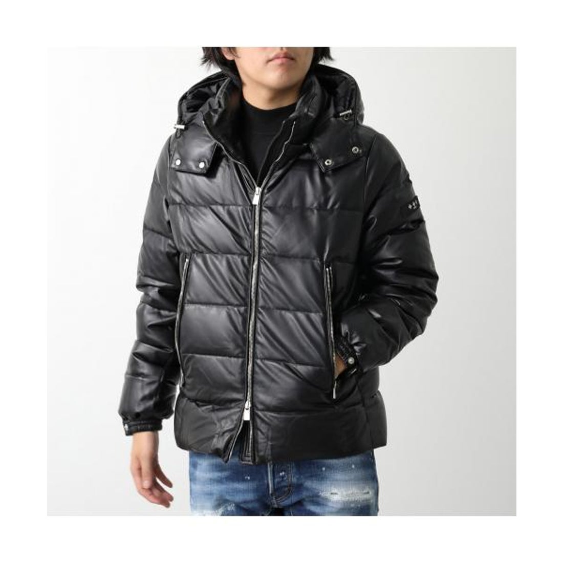 TATRAS レザー ダウンジャケット ブラック タトラス TATRAS TATRAS ダウンジャケット RUISUN エコレザー（BLACK