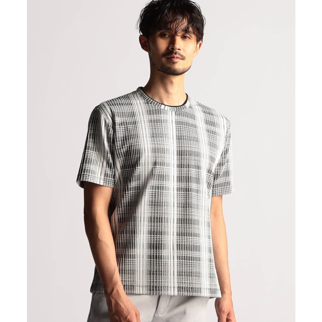 ニコルクラブフォーメン NICOLE CLUB FOR MEN ブリスターチェックVネック半袖プルオーバー （91その他2） - ファッション ...