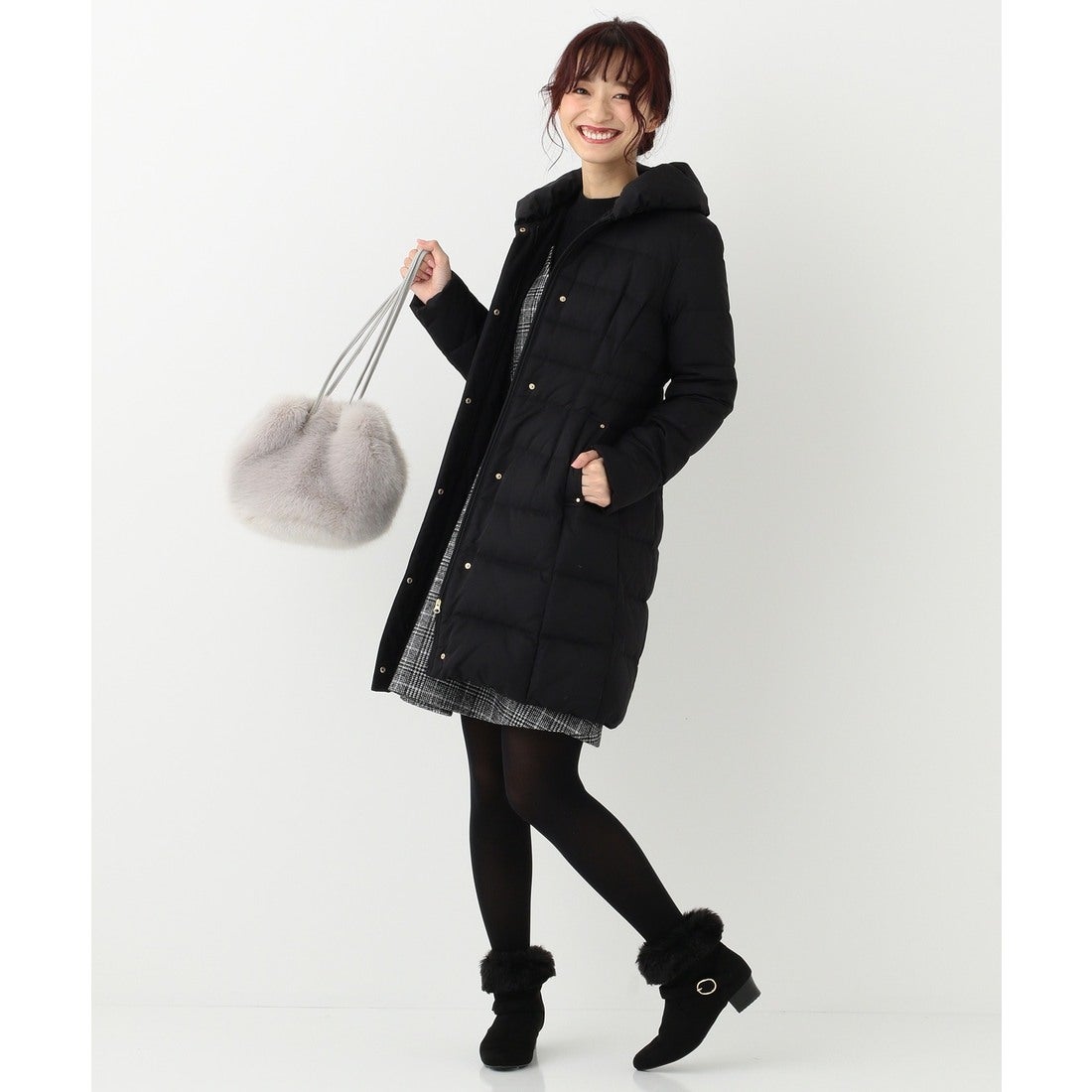 ANY SIS 【洗える】ソフトタッチメモリー ダウンコート （ベージュ系 