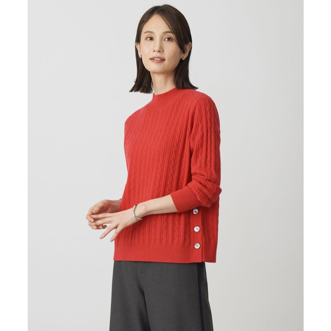 ジェイ プレス レディス オオキイサイズ J.PRESS LADIES L 【洗える】WOOL BLEND AIR ハイネック ニット ...
