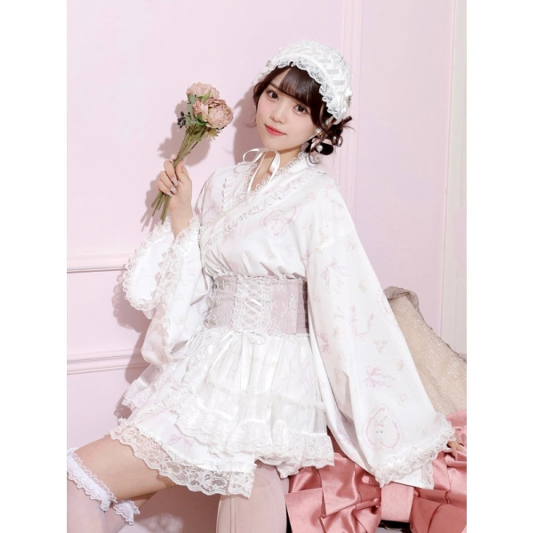 NOEMIE うさぎさんチュールフレア浴衣ドレス（サックス） ノエミー NOEMIE うさぎさんチュールフレア浴衣ドレス （サックス