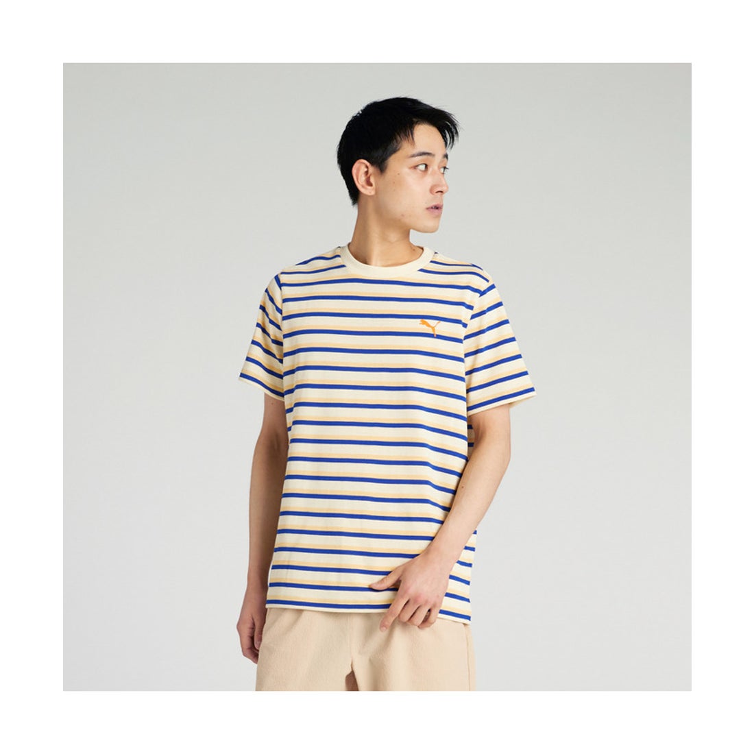 プーマ PUMA メンズ サマー ストライプ ニット 半袖 Tシャツ （Creamy Vanilla） - ファッション通販 MAGASEEK ...