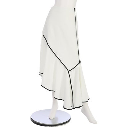 
                        SALE仕入れコントラストカラー　アシンメトリックフレアスカート　ホワイト＆ブラック