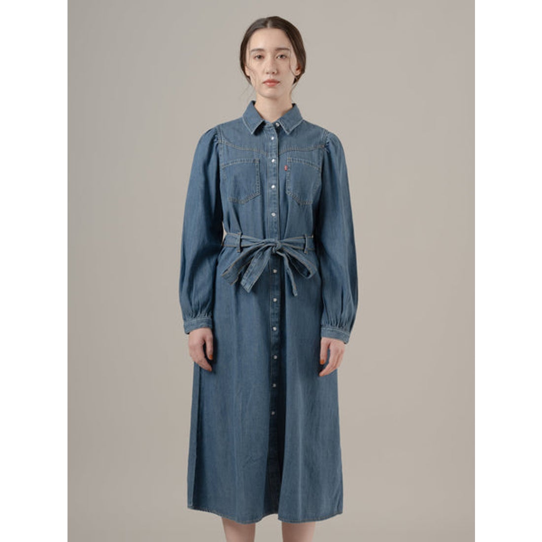 リーバイス LEVI'S ロングスリーブ マキシドレス （Medium Indigo - Worn In） - ファッション通販 ...