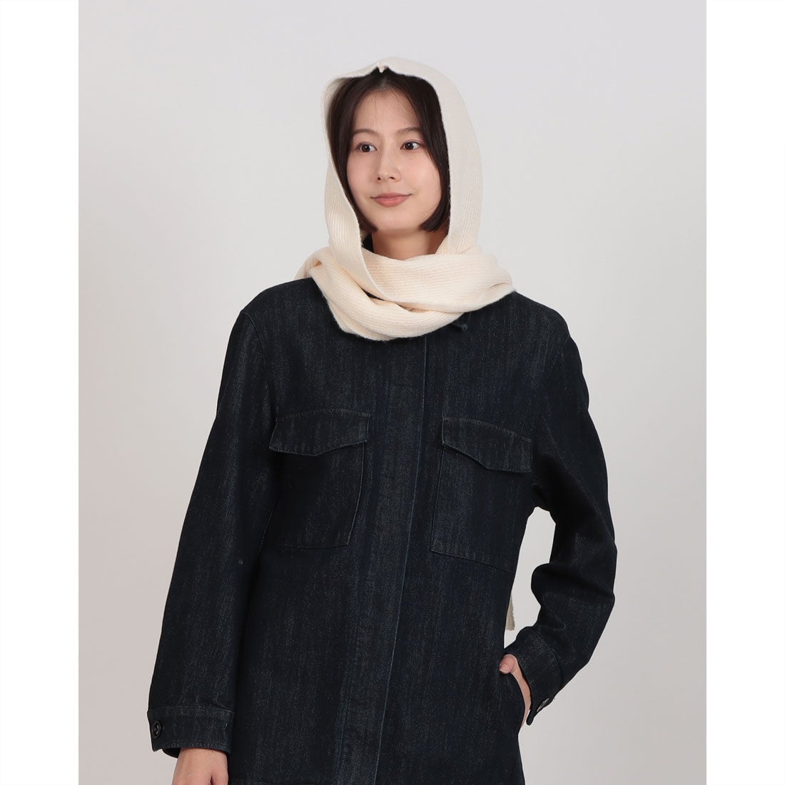 スタイルブロック STYLEBLOCK ニットフード付きマフラー （アイボリー） - ファッション通販 d fashion