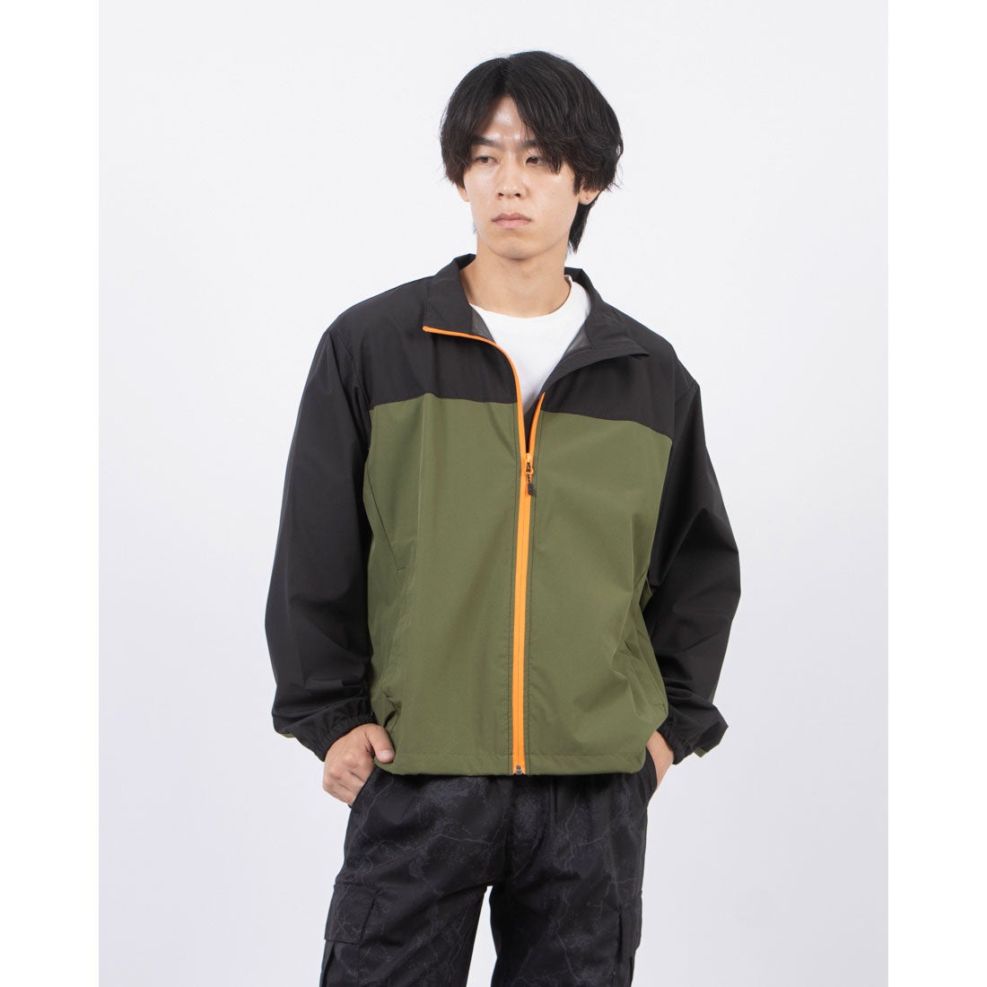 スタイルブロック STYLEBLOCK allseasonWearスタンドウィンドブレーカー （カーキ×ブラック） - ファッション通販 d ...