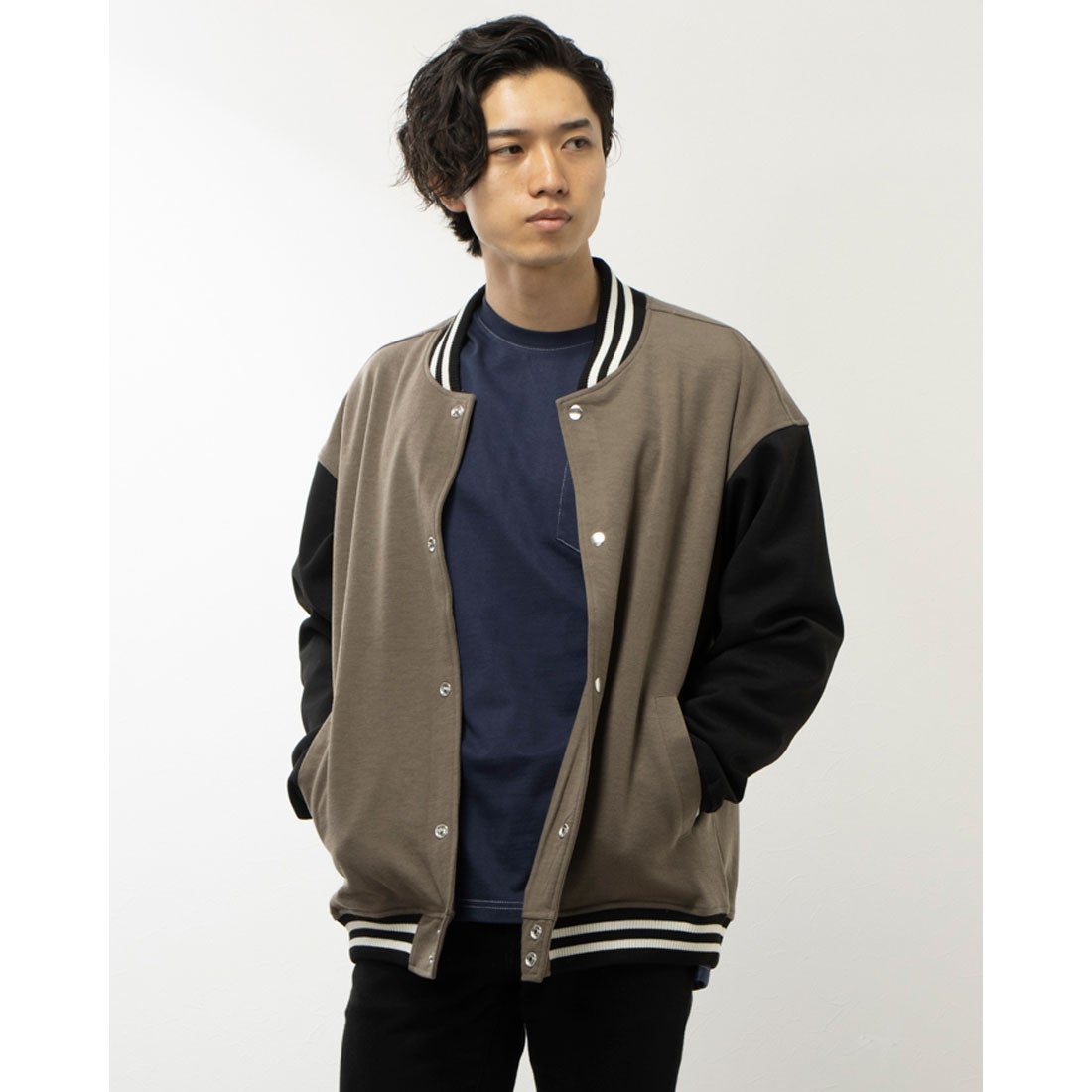 スタイルブロック STYLEBLOCK ポンチビッグシルエットスタジャン （グレーベージュ） - ファッション通販 d fashion