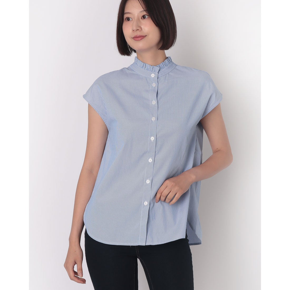 スタイルブロック STYLEBLOCK プチフリル2WAYブラウス （ライトブルー） - ファッション通販 d fashion