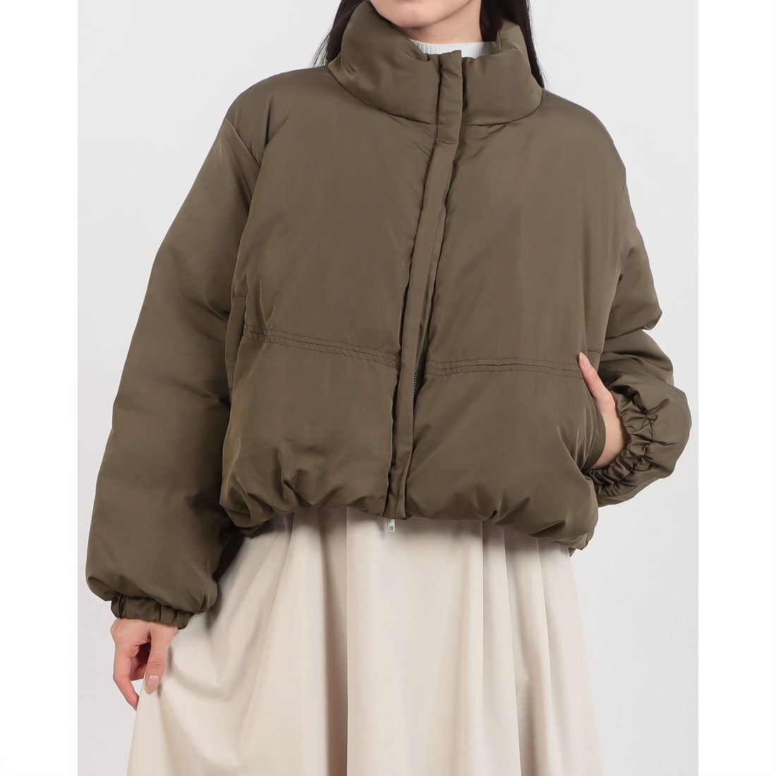 スタイルブロック STYLEBLOCK マットタフタファイバーダウンスタンドカラージャケット （オリーブ） - ファッション通販 d fashion