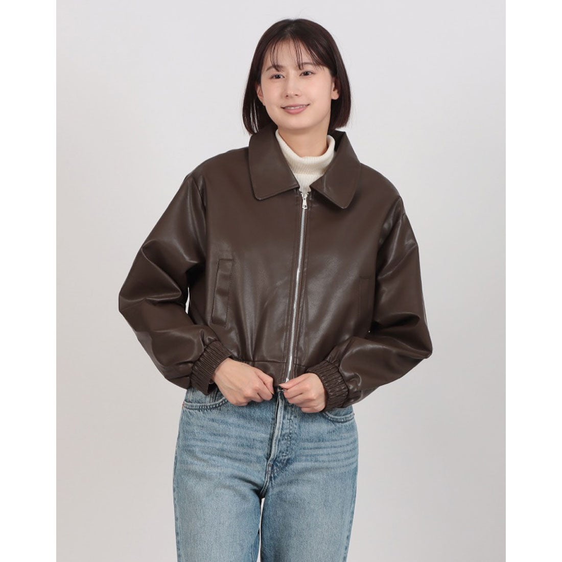 スタイルブロック STYLEBLOCK フェイクレザーブルゾン （ブラウン） - ファッション通販 d fashion