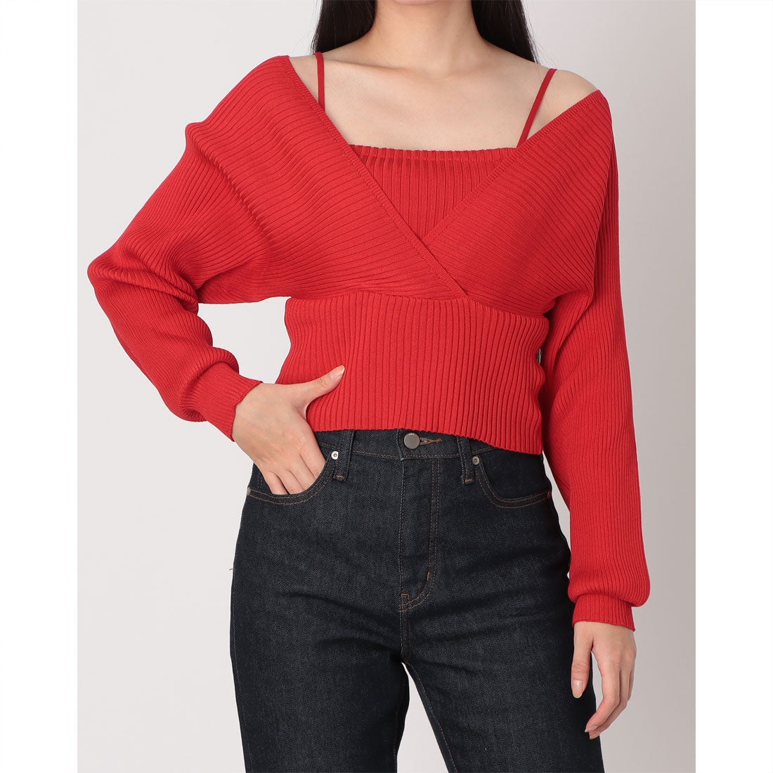 スタイルブロック STYLEBLOCK ツーピースニット （レッド） - ファッション通販 d fashion
