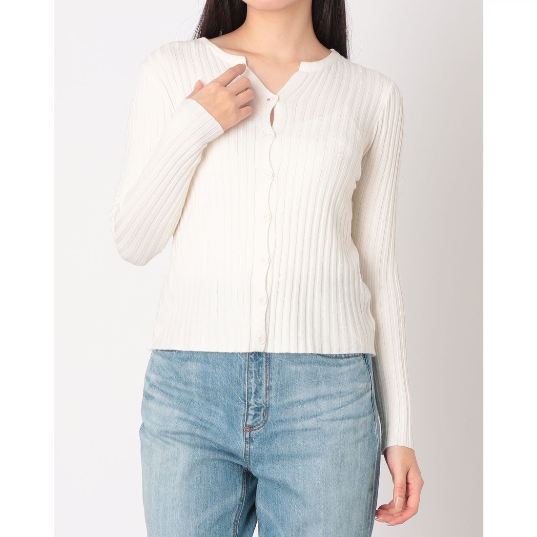 スタイルブロック STYLEBLOCK リブニットカーディガン （アプリコット） - ファッション通販 d fashion